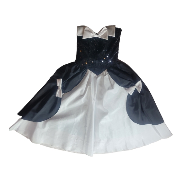 Nadine Vtg 80s Couture Dress Evening Gown Prom Corset Boned Winged Skirt Sequins - Picture 14 of 16